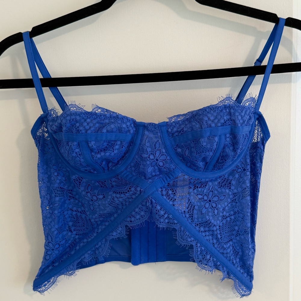 Urban Outfitters | Out from Under Royal Blue Lace Bustier Corset Top, Medium